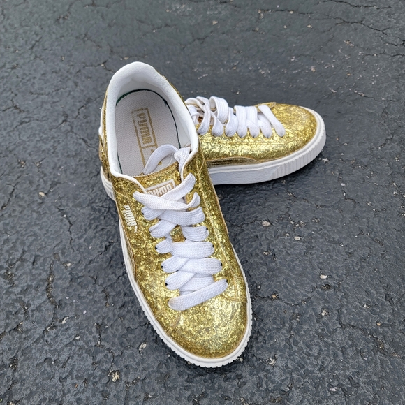 Puma Shoes Puma Platform Glitter Gold Shoes Poshmark
